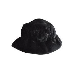 Parkhurst Bucket Hat One Size Black Faux Fur Winter Made in Canda